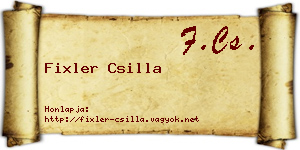 Fixler Csilla névjegykártya